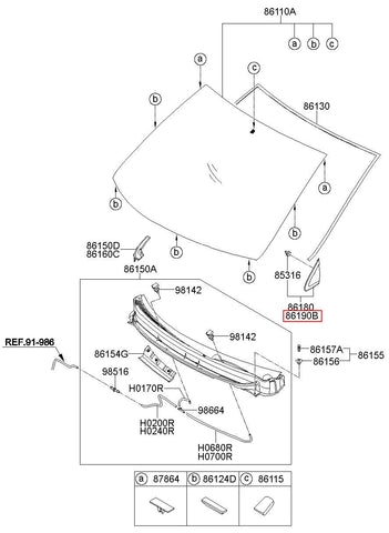 GARNISH ASSY-DELTA RH 86190-1Y000 (Original, New)