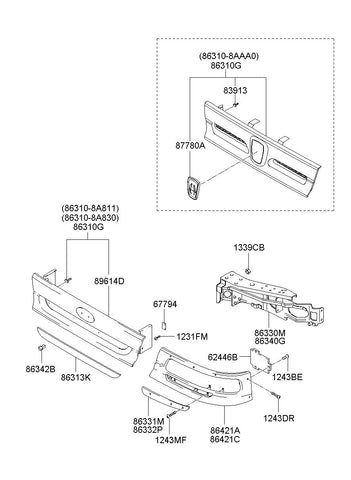 EMBLEM ASSY-GARNISH <br>87780-8A831, <br>877808A831, <br>87780 8A831 <br>(Original, New)