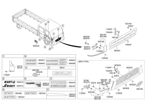 GARNISH ASSY-FRRH <br>86325-5K000, <br>863255K000, <br>86325 5K000 <br>(Original, New)