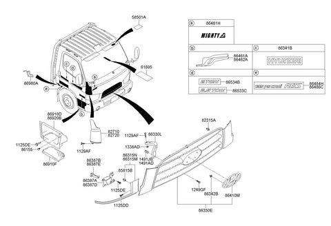 BAND STRIPE-NO1RH 86461-5H000 864615H000 86461 5H000