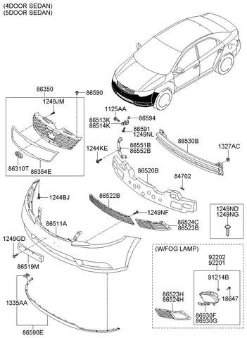 GRILLE-FRONT FOGLH <br>86563-1M610, <br>865631M610, <br>86563 1M610 <br>(Original, New)