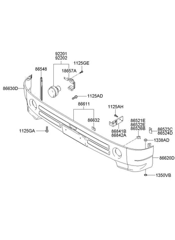 LAMP ASSY-FRONT FOGLH <br>92201-8A400, <br>922018A400, <br>92201 8A400 <br>(Original, New)