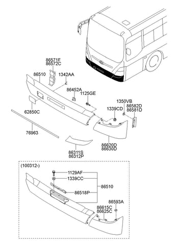 BRACKET-BUMPER MTGRH 86514-8K100 865148K100 86514 8K100