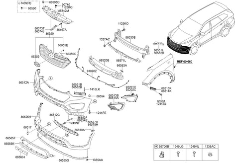 MOULDING-FRONT BUMPERCTR <br>86585-B8000, <br>86585B8000, <br>86585 B8000 <br>(Original, New)