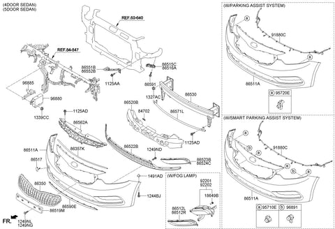 BRACKET-FR BUMPER UPR SIDE MTGRH <br>86518-A7000, <br>86518A7000, <br>86518 A7000 <br>(Original, New)