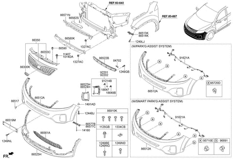 ULTRASONIC SENSOR ASSY-P.A.S <br>95720-2P5503D, <br>957202P5503D, <br>95720 2P5503D <br>(Original, New)