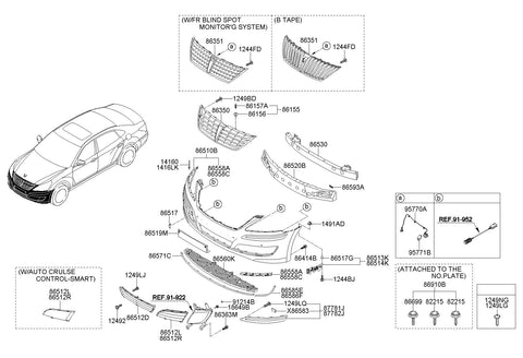 GRILLE ASSY-RADIATOR <br>86350-3N700, <br>863503N700, <br>86350 3N700 <br>(Original, New)