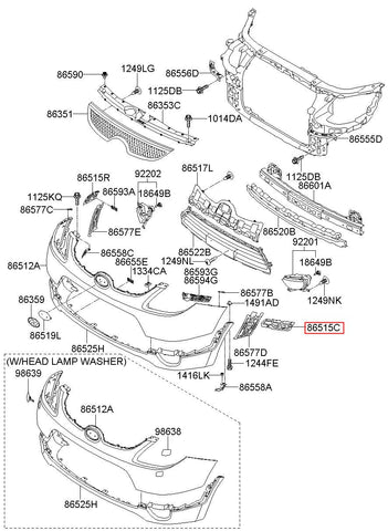 BRACKET-FR BUMPER SIDE MTG LH 86515-3J110 (Original, New)