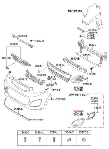 COVER-FR FOG  LAMP LWR LH 86527-1Y020 (Original, New)