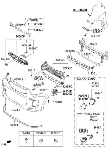 COVER-FOG LAMP HOLE,LH 86527-1Y500 (Original, New)