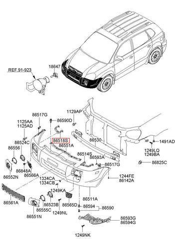 BRACKET-FR BPR UPR SIDE RH 86582-2E000 (Original, New)