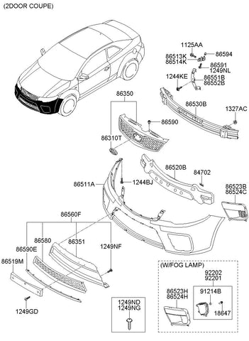 GRILLE ASSY-RADIATOR <br>86560-1M310, <br>865601M310, <br>86560 1M310 <br>(Original, New)