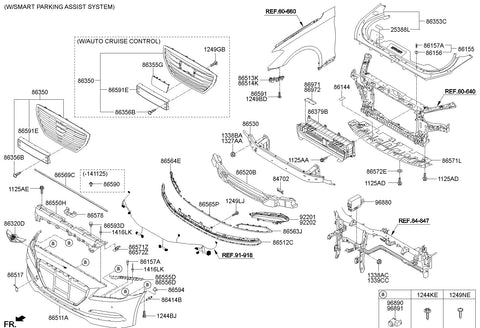 ULTRASONIC SENSOR-S.P.A.S SIDE <br>96891-B1000P6Y, <br>96891B1000P6Y, <br>96891 B1000P6Y <br>(Original, New)