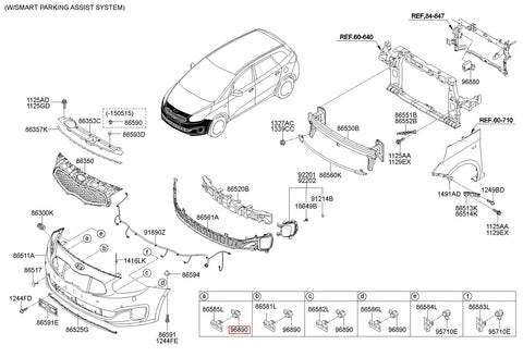 ULTRASONIC SENSOR-S.P.A.S 96890-A40001D (Original, New)