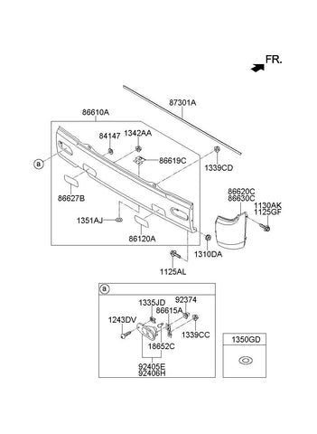 LAMP ASSY-REAR FOG & R/REFLLH <br>92405-8D300, <br>924058D300, <br>92405 8D300 <br>(Original, New)