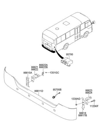 SENSOR ASSY-ULTRASONIC BWS <br>95700-5A110, <br>957005A110, <br>95700 5A110 <br>(Original, New)