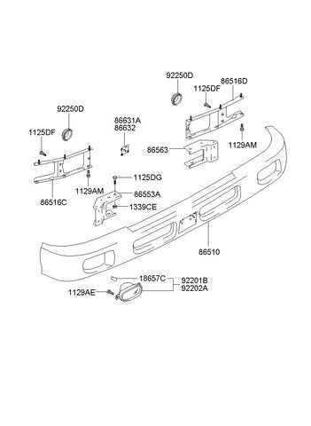 STAY-FRONT BPRRH <br>86523-5H100, <br>865235H100, <br>86523 5H100 <br>(Original, New)