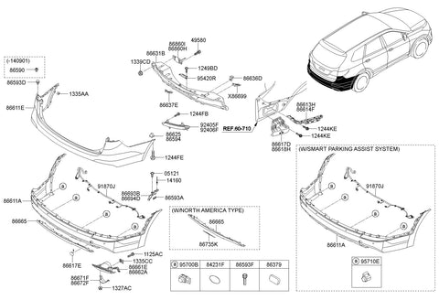 SKID PLATE-RR BUMPER <br>86665-B8000, <br>86665B8000, <br>86665 B8000 <br>(Original, New)