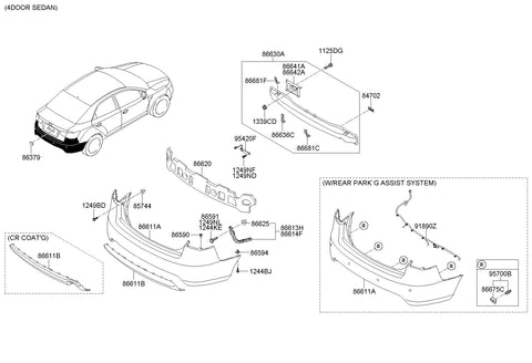 RAIL ASSY-REAR BUMPER <br>86630-1M010, <br>866301M010, <br>86630 1M010 <br>(Original, New)