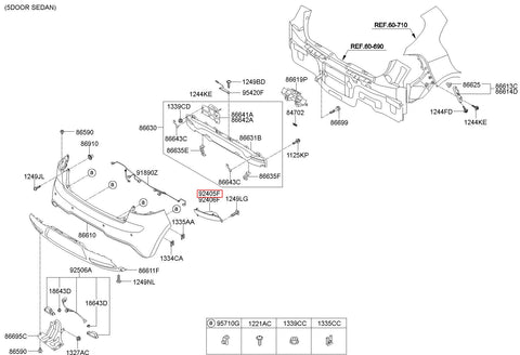 LAMP ASSY-RR FOG LH 92405-1W210 (Original, New)