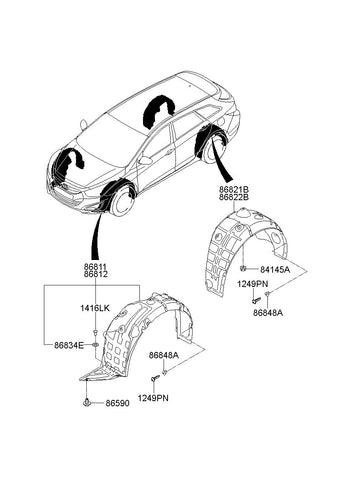 GUARD ASSY-FRONT WHEELRH <br>86812-3Z300, <br>868123Z300, <br>86812 3Z300 <br>(Original, New)