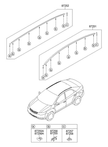 GARNISH ASSY-ROOF SIDELH <br>87251-1M000, <br>872511M000, <br>87251 1M000 <br>(Original, New)