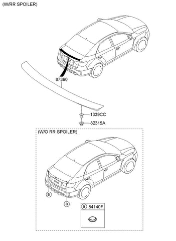 GARNISH ASSY-TRUNK LID <br>87210-1Q000, <br>872101Q000, <br>87210 1Q000 <br>(Original, New)