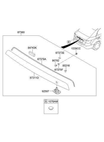 GARNISH ASSY-TRUNK LID <br>87310-1M000, <br>873101M000, <br>87310 1M000 <br>(Original, New)