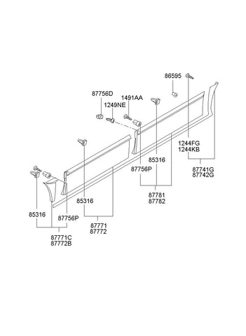 GARNISH ASSY-S/SIDERH <br>87742-M3000, <br>87742M3000, <br>87742 M3000 <br>(Original, New)