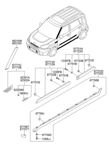 GARNISH ASSY-FRTLH 86170-2K000 861702K000 86170 2K000