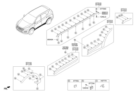 GARNISH ASSY-RR DR SIDE LH <br>87731-2W000CA, <br>877312W000CA, <br>87731 2W000CA <br>(Original, New)