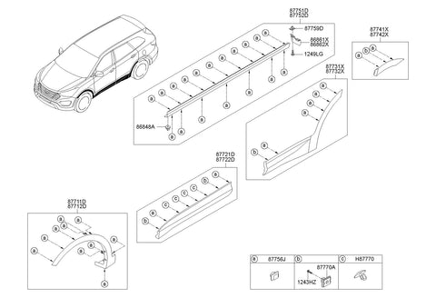 GARNISH ASSY-RR DR SIDERH <br>87732-B8000CA, <br>87732B8000CA, <br>87732 B8000CA <br>(Original, New)