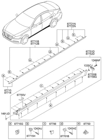 MOULDING-FNDR WAISTLINELH <br>87731-B1000, <br>87731B1000, <br>87731 B1000 <br>(Original, New)