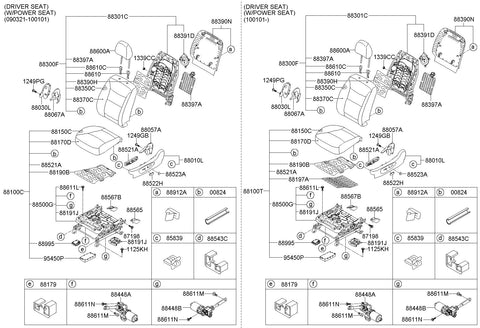 SWITCH ASSY-POWER FR SEAT LH <br>88520-2P010VA, <br>885202P010VA, <br>88520 2P010VA <br>(Original, New)