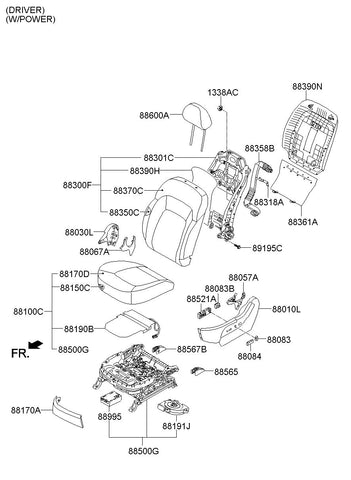 SWITCH ASSY-L/SUPPORT <br>88083-3W000WK, <br>880833W000WK, <br>88083 3W000WK <br>(Original, New)