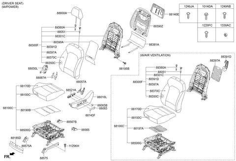 SWITCH ASSY-POWER FR SEAT LH <br>88199-3E460, <br>881993E460, <br>88199 3E460 <br>(Original, New)