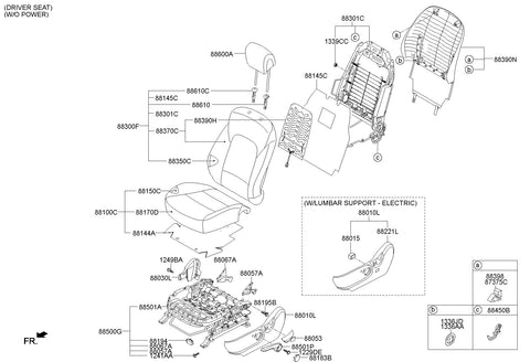 SWITCH ASSY-FR LUMBAR SUPT <br>88540-2V110, <br>885402V110, <br>88540 2V110 <br>(Original, New)