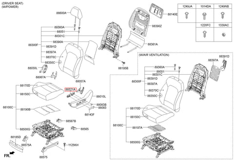 SWITCH ASSY-POWER FR SEAT LH 88193-C5SA0 (Original, New)