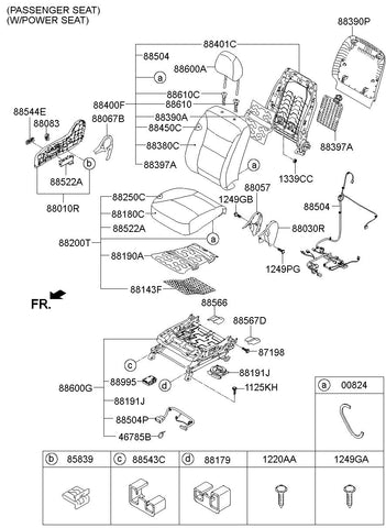 SWITCH ASSY-POWER FR SEAT RH <br>88622-1U010, <br>886221U010, <br>88622 1U010 <br>(Original, New)