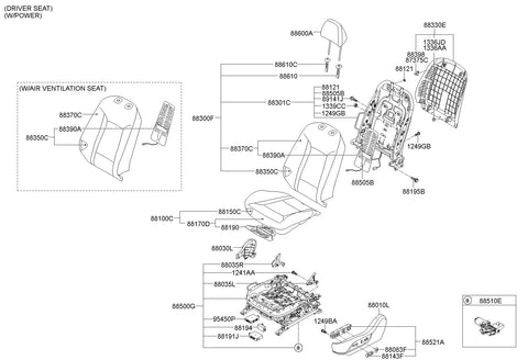 SWITCH ASSY-POWER FR SEAT LH <br>88540-3Z100RY, <br>885403Z100RY, <br>88540 3Z100RY <br>(Original, New)