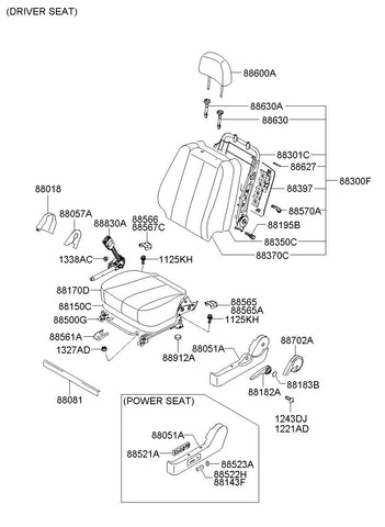 BUCKLE ASSY-FR S/BELTLH <br>88830-3K020QS, <br>888303K020QS, <br>88830 3K020QS <br>(Original, New)