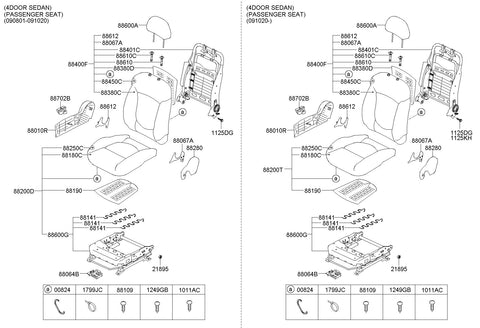 PAD ASSY-FR SEAT BACK PASSENGE <br>88450-1M800, <br>884501M800, <br>88450 1M800 <br>(Original, New)