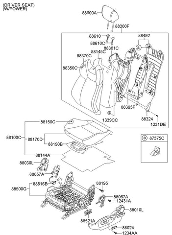 SWITCH ASSY-POWER FR SEAT LH <br>88520-2M050, <br>885202M050, <br>88520 2M050 <br>(Original, New)