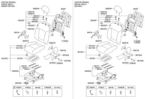 BACK GARNISH ASSY-FR SEAT <br>88301-1M800WK, <br>883011M800WK, <br>88301 1M800WK <br>(Original, New)