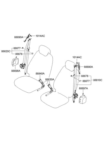 BUCKLE ASSY-FR S/BELTLH <br>88830-3L500WK, <br>888303L500WK, <br>88830 3L500WK <br>(Original, New)