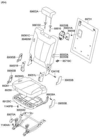 HANDLE ASSY-3RD BACK,LH <br>89530-2B401J4, <br>895302B401J4, <br>89530 2B401J4 <br>(Original, New)