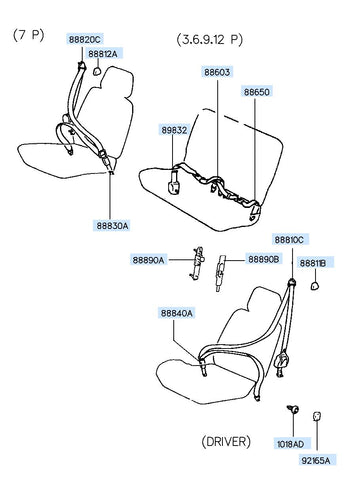 S/BELT ASSY-FR LH <br>88810-4A200LK, <br>888104A200LK, <br>88810 4A200LK <br>(Original, New)