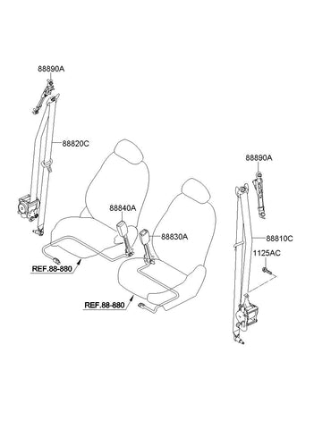 BUCKLE ASSY-FR S/BELTLH <br>88830-2S0029P, <br>888302S0029P, <br>88830 2S0029P <br>(Original, New)