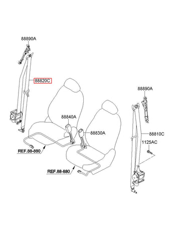 S/BELT ASSY-FR RH 88820-2S0009P (Original, New)