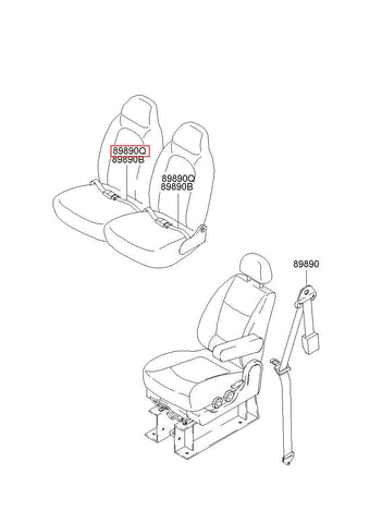 SEAT BELT ASSY-2POINT NLR 89890-8A510AQ (Original, New)